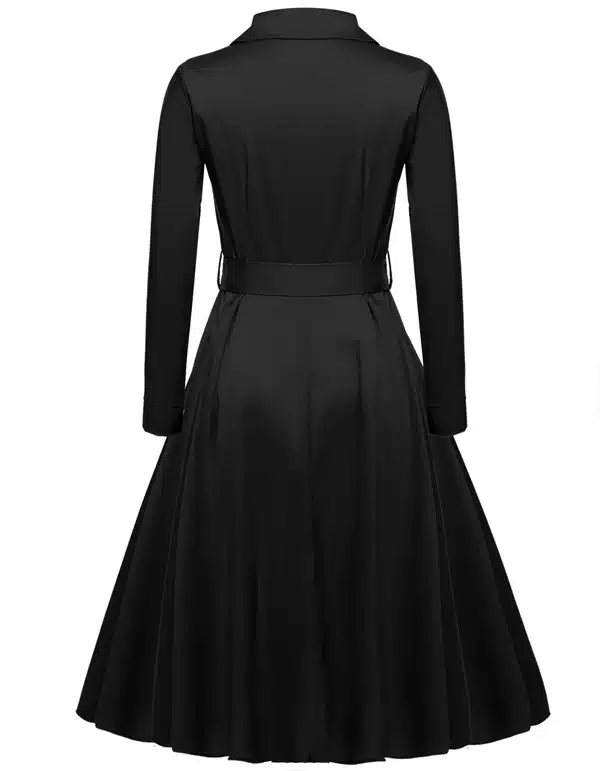 ACEVOG Women Casual Shirt Dress Big Swing Long Sleeve Autumn Winter 2018 New HOT Vestido De Festa Elegant Dress Black 3 COLOR 12
