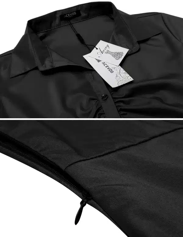 ACEVOG Women Casual Shirt Dress Big Swing Long Sleeve Autumn Winter 2018 New HOT Vestido De Festa Elegant Dress Black 3 COLOR 13