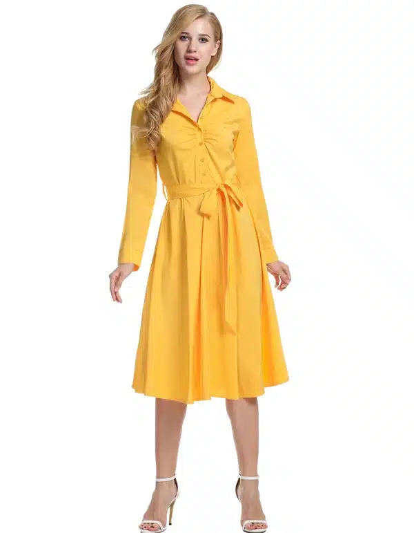 ACEVOG Women Casual Shirt Dress Big Swing Long Sleeve Autumn Winter 2018 New HOT Vestido De Festa Elegant Dress Black 3 COLOR 14