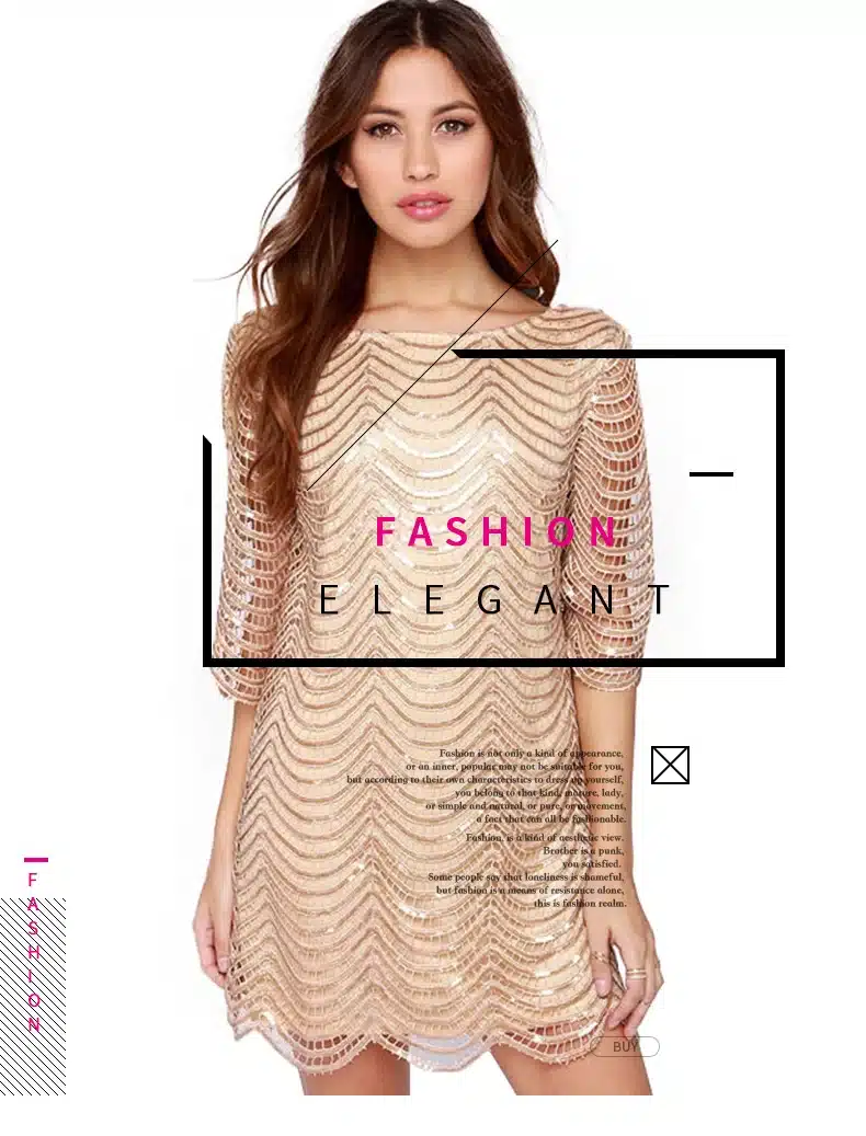 HDY Haoduoyi Golden Wave Sequin Lace Dress Women Backless Bla Sheer Shift Dresses Cut Out Sequin Mesh Straight Dress Vestidos 14