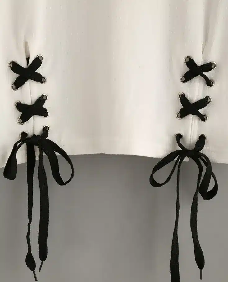 MERRY PRETTY new summer crop tops women t shirt letter print short sleeve lace up cotton loose sexy white t-shirt dance tops 19