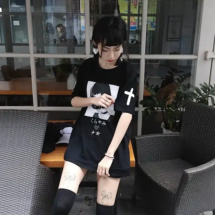 Harajuku Japanese Women Cartoon Tees Tops Unique Graphic Short Sleeves T-Shirt White Tees Kawaii Cute Cotton Shirt Drop Shipping 22