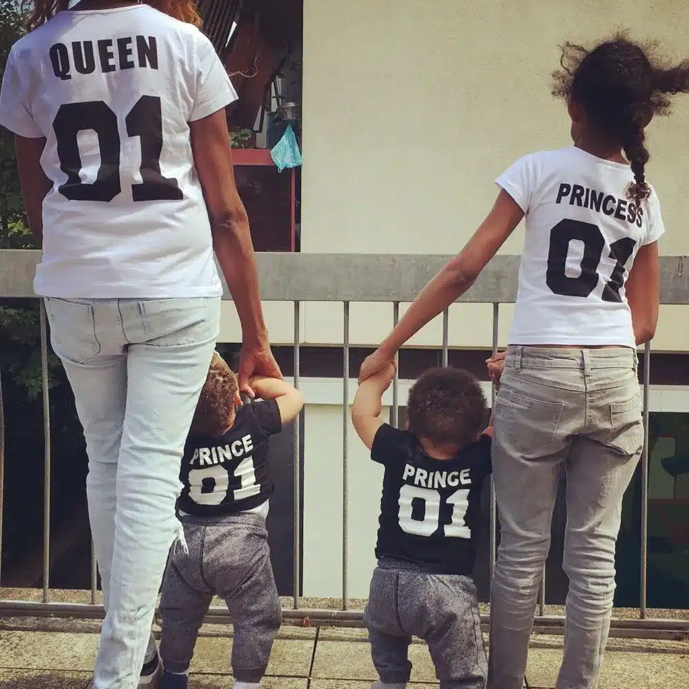 BKLD New 100% Cotton Matching T shirt King 07 Queen 07 Prince Princess Letter Print Shirts,Casual Men/Women Lovers Tops Newborn 11