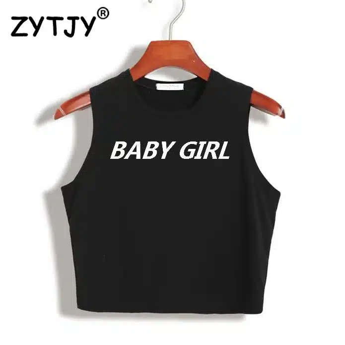 Women Crop Top Baby Girl babygirl Letters Print Sexy Slim Shirt For Tank Top Tee Hipster Vest Black White Drop Ship TZ20-821 16