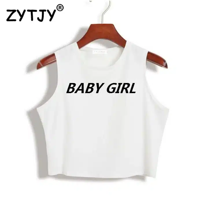 Women Crop Top Baby Girl babygirl Letters Print Sexy Slim Shirt For Tank Top Tee Hipster Vest Black White Drop Ship TZ20-821 17