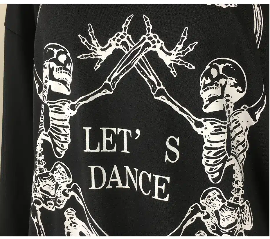 Skeleton T Shirt Women Sexy Off The Shoulder Tops Blusa Black Punk Long Sleeve T-shirt 2017 Poleras De Mujer LF03 57