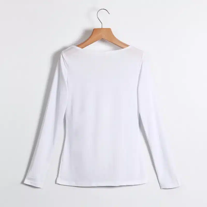 Women T shirt Long Sleeve Hollow Out Spaghetti Strap Slim Long Sleeve Tops Tees Bandage T Shirts Femme Blusas LJ4515E 18