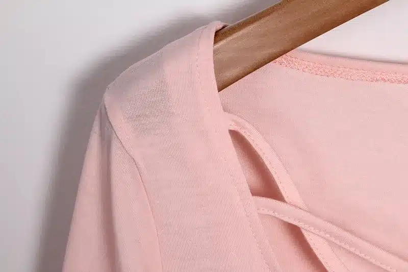 Women T shirt Long Sleeve Hollow Out Spaghetti Strap Slim Long Sleeve Tops Tees Bandage T Shirts Femme Blusas LJ4515E 20