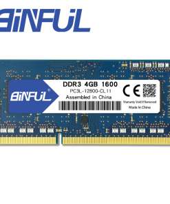 Sinise ja valge detailse disainiga 4GB 1600MHz DDR3 muutmälu, millel on selgelt nähtavad ühendusklemmid ja tehnilised märgised.