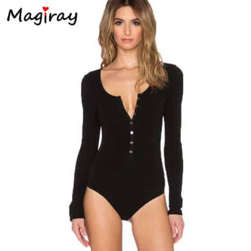 Pikkade varrukate ja nööpidega bodysuit