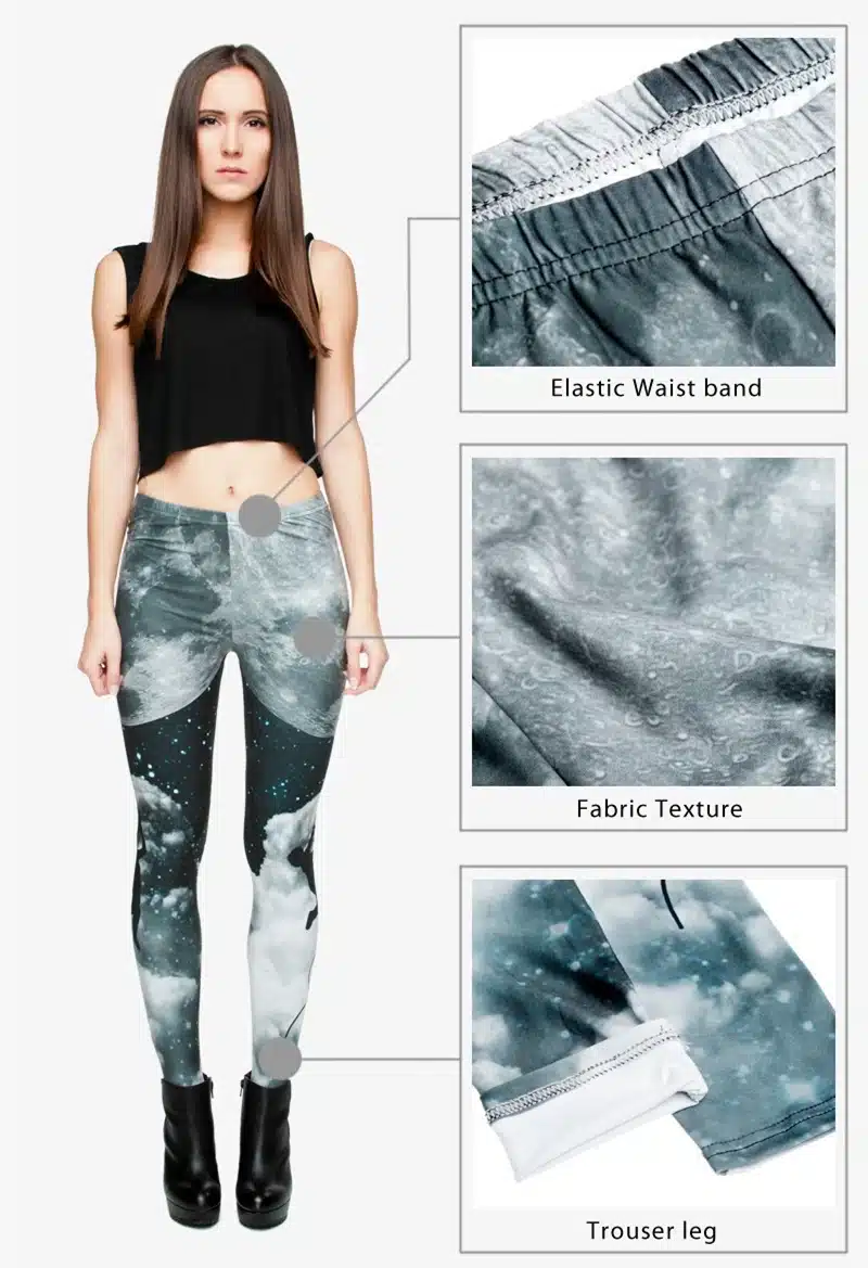Zohra Brand Night Moon 3D Printing Our world Legging Punk Women Legins Stretchy Trousers Casual Pants Leggings 5
