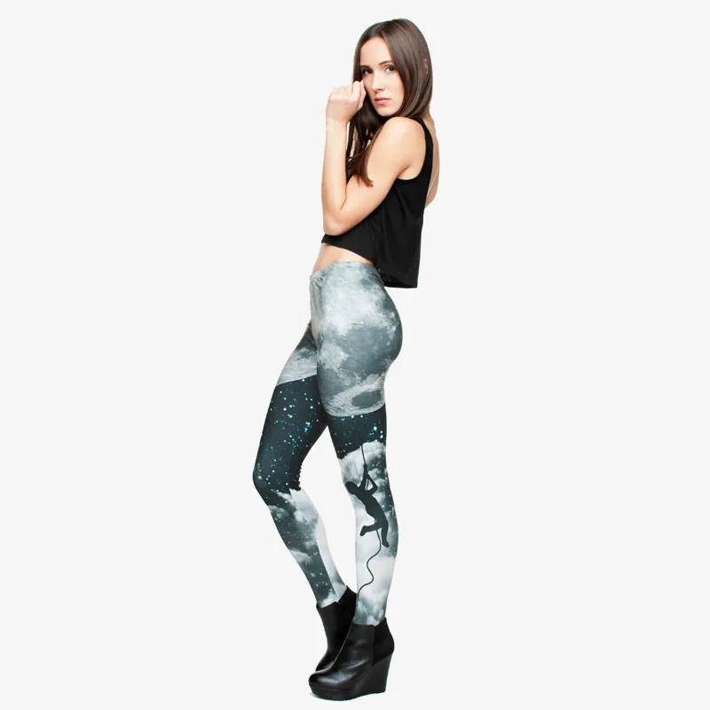 Zohra Brand Night Moon 3D Printing Our world Legging Punk Women Legins Stretchy Trousers Casual Pants Leggings 13