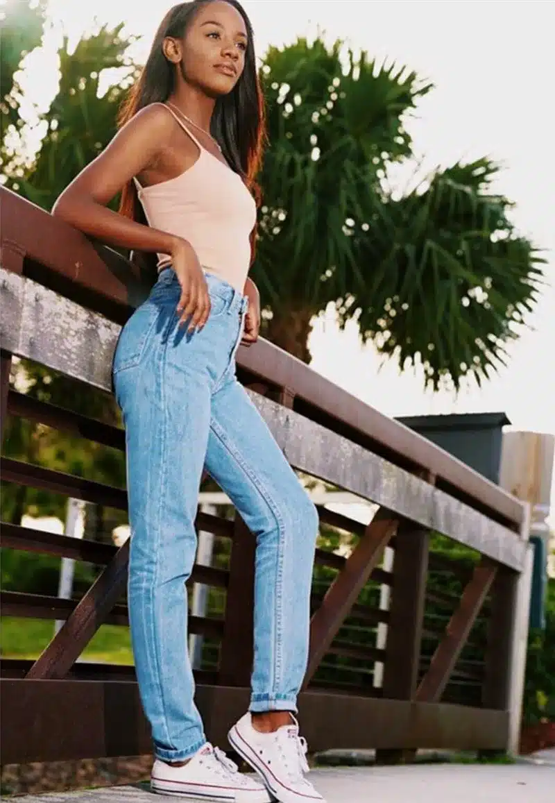 GCAROL Euro Style Classic Women High Waist Denim Jeans Vintage Slim Mom Style Pencil Jeans High Quality Denim Pants For 4 Season 23