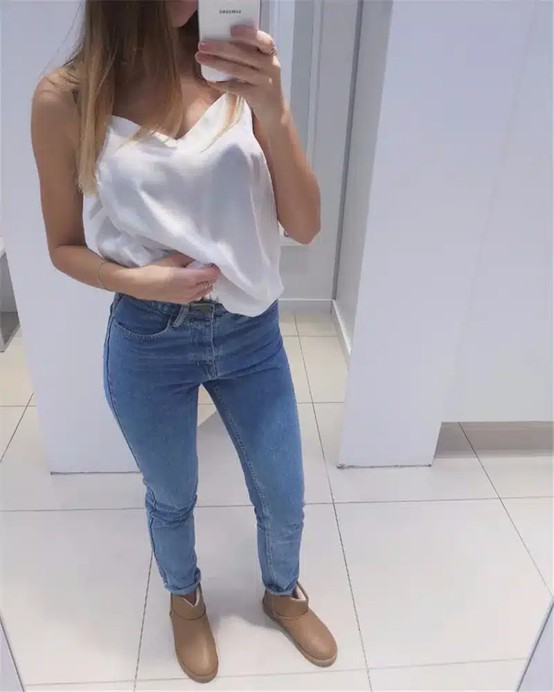 GCAROL Euro Style Classic Women High Waist Denim Jeans Vintage Slim Mom Style Pencil Jeans High Quality Denim Pants For 4 Season 24