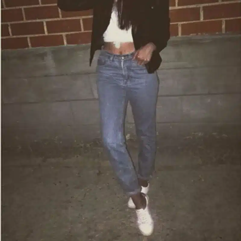 GCAROL Euro Style Classic Women High Waist Denim Jeans Vintage Slim Mom Style Pencil Jeans High Quality Denim Pants For 4 Season 51