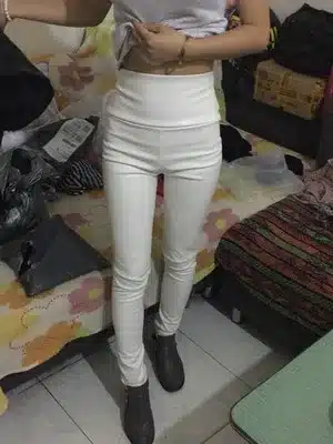 2017 Thicken Winter PU Leather women pants high waist elastic fleece stretch Slim woman pencil pants skinny trousers 25 colors 14