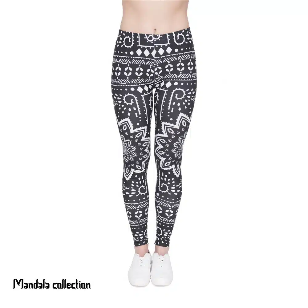 Zohra High Quality Women Legins Mandala Ombre Blue Printing Legging Fashion Casual High Waist Woman Leggings 20
