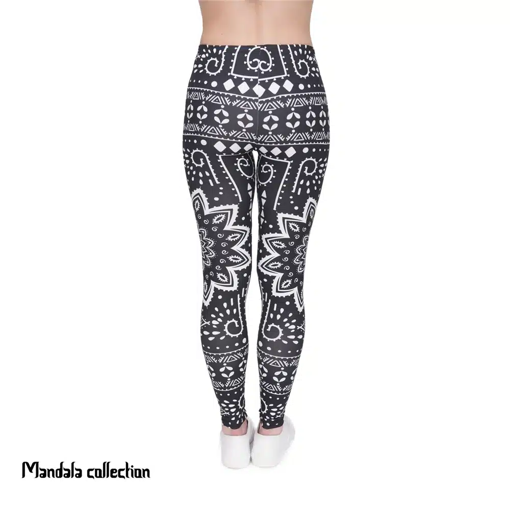 Zohra High Quality Women Legins Mandala Ombre Blue Printing Legging Fashion Casual High Waist Woman Leggings 21
