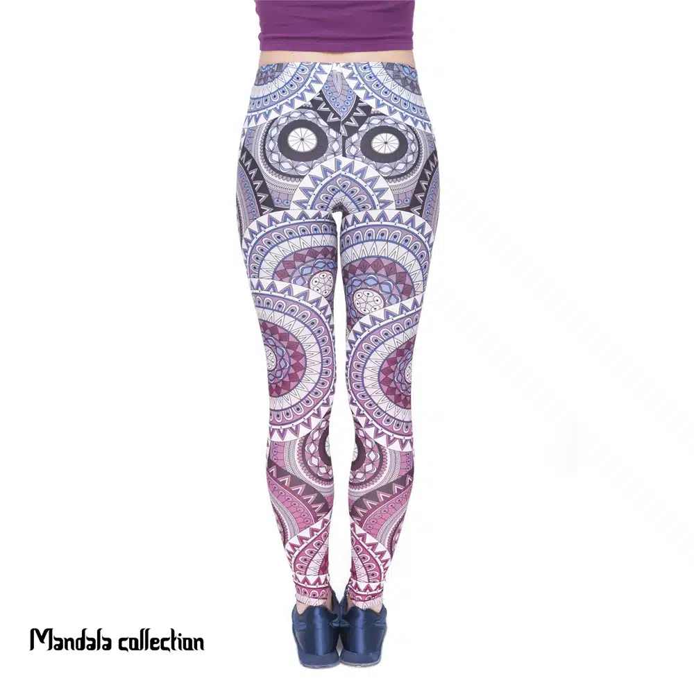 Zohra High Quality Women Legins Mandala Ombre Blue Printing Legging Fashion Casual High Waist Woman Leggings 23