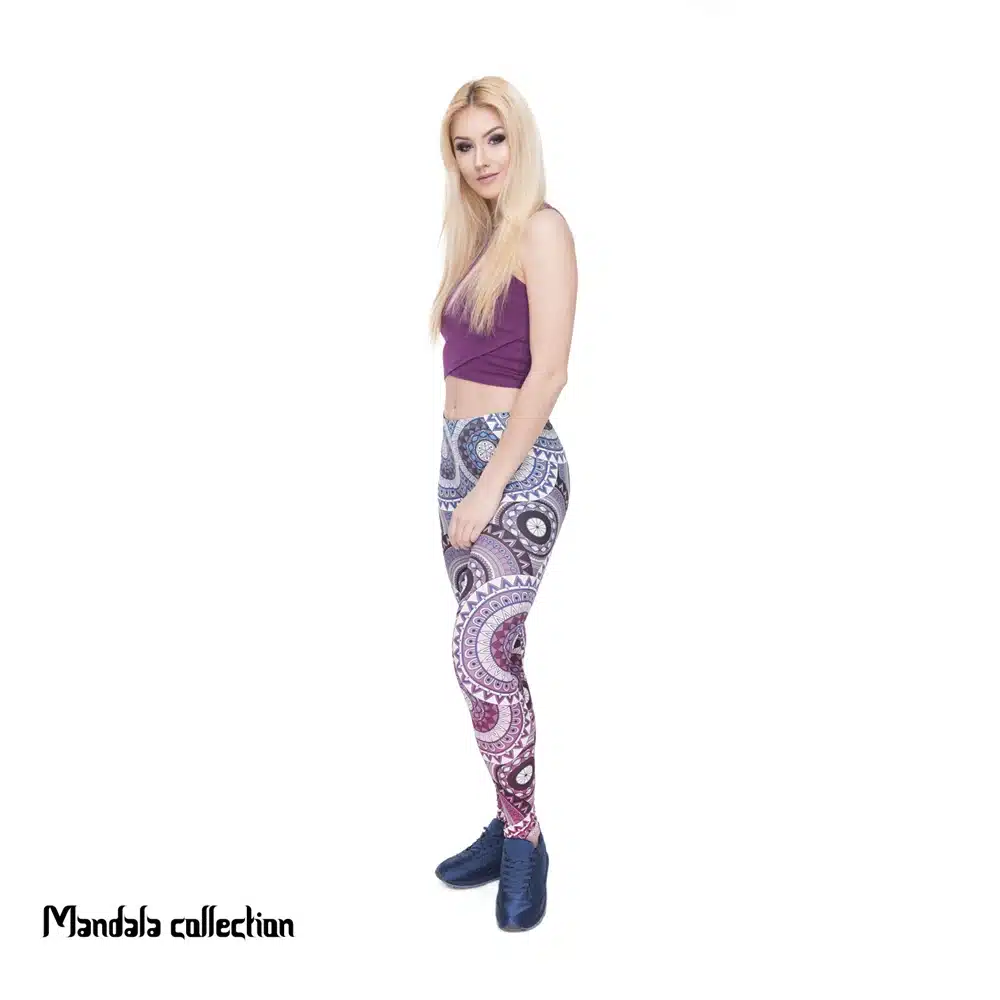 Zohra High Quality Women Legins Mandala Ombre Blue Printing Legging Fashion Casual High Waist Woman Leggings 37