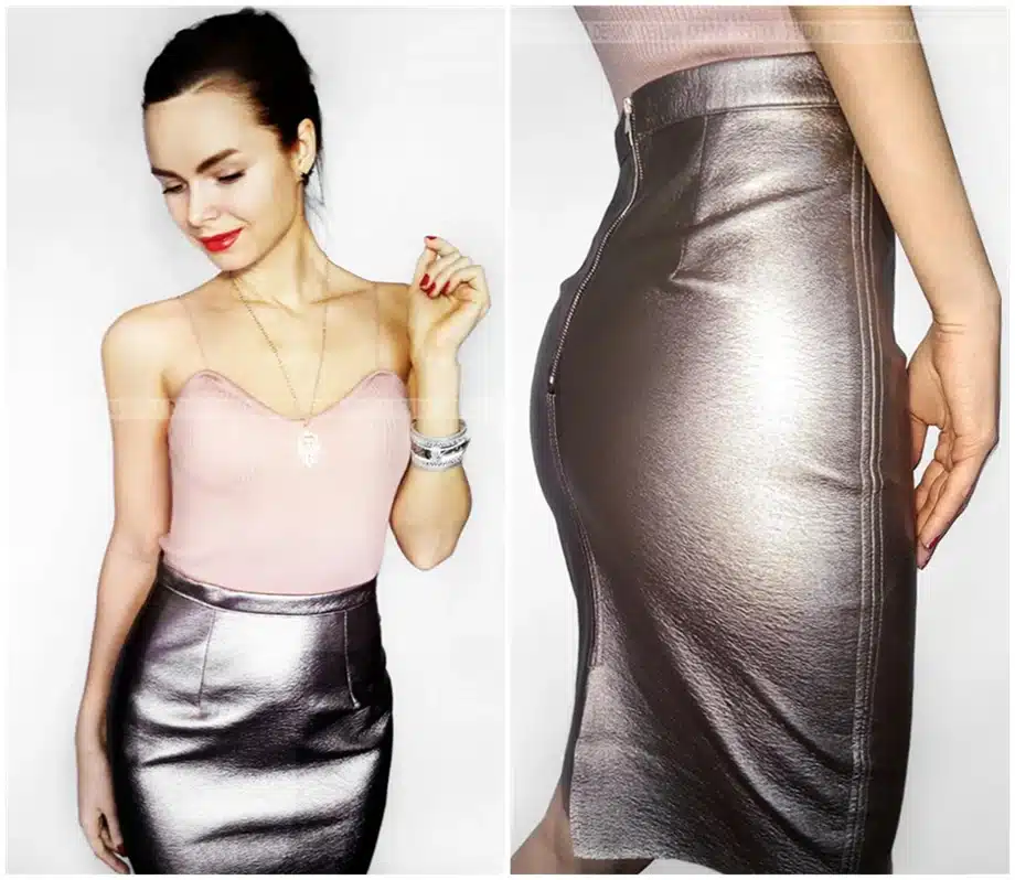Neophil 2017 Sexy Faux Fur Leather Pu High Waist Midi Women Pencil Skirts Pink Office Wrap Bodycon Short Girls Tutu Saia S08019 5
