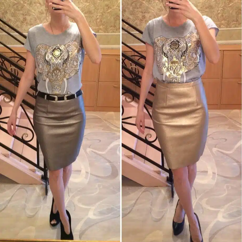 Neophil 2017 Sexy Faux Fur Leather Pu High Waist Midi Women Pencil Skirts Pink Office Wrap Bodycon Short Girls Tutu Saia S08019 7