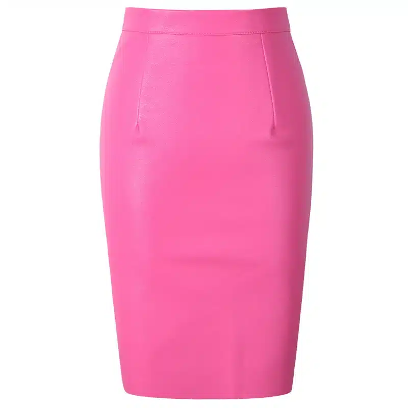 Neophil 2017 Sexy Faux Fur Leather Pu High Waist Midi Women Pencil Skirts Pink Office Wrap Bodycon Short Girls Tutu Saia S08019 17