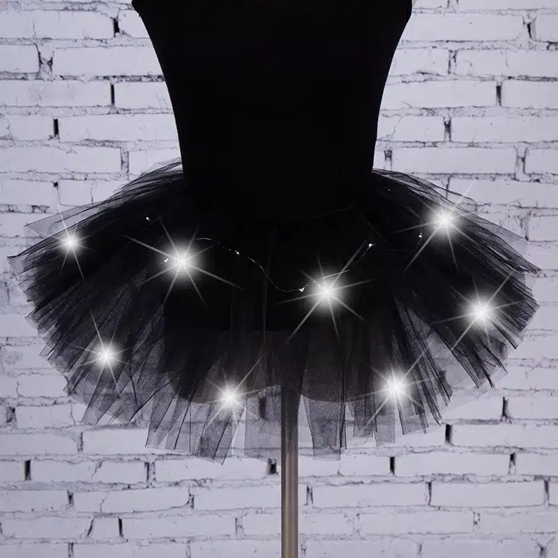 2018 Voile Solid Organza Fashion Dance Led Tutu Mini Skirt Up Neon Fancy Rainbow Costume Adult Light Corset Saia 10