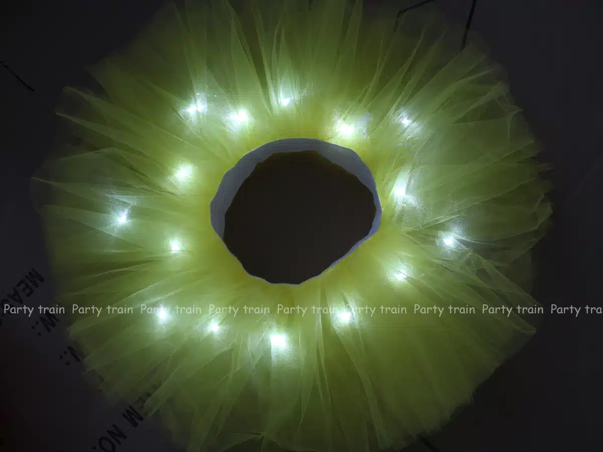 2018 Voile Solid Organza Fashion Dance Led Tutu Mini Skirt Up Neon Fancy Rainbow Costume Adult Light Corset Saia 16