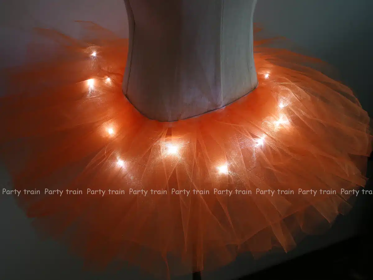 2018 Voile Solid Organza Fashion Dance Led Tutu Mini Skirt Up Neon Fancy Rainbow Costume Adult Light Corset Saia 17