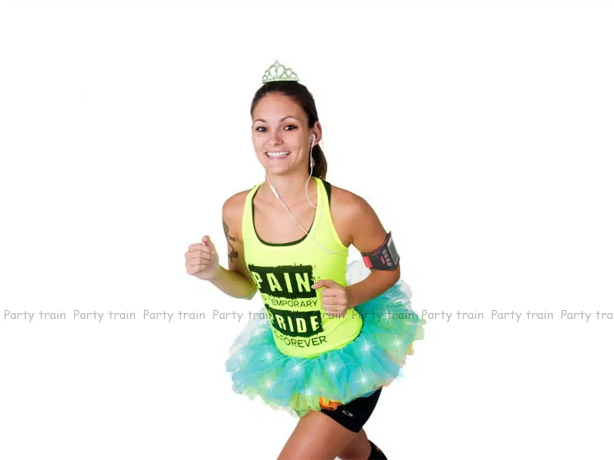 2018 Voile Solid Organza Fashion Dance Led Tutu Mini Skirt Up Neon Fancy Rainbow Costume Adult Light Corset Saia 18