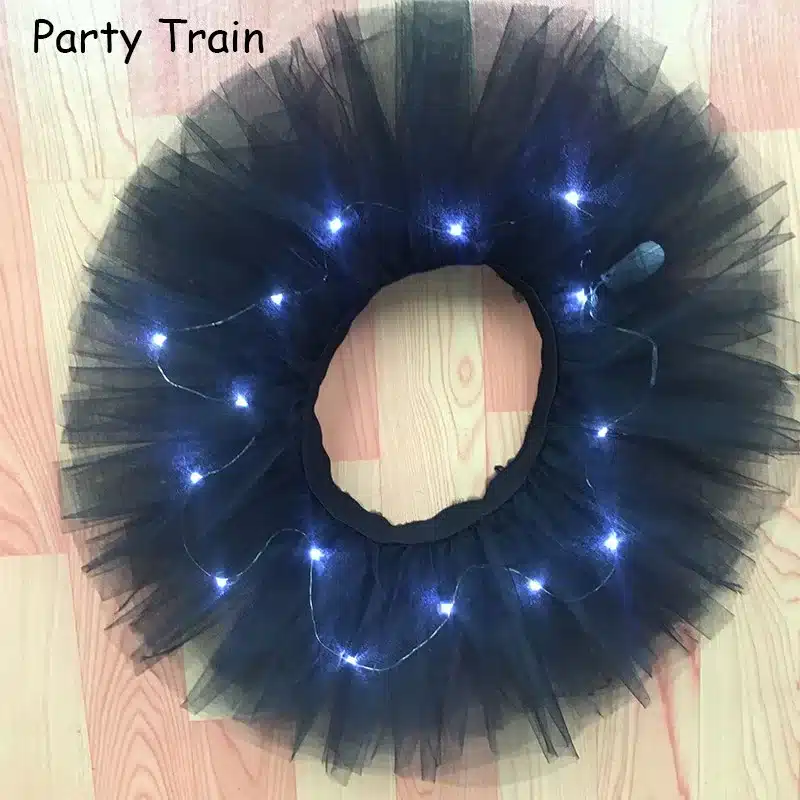 2018 Voile Solid Organza Fashion Dance Led Tutu Mini Skirt Up Neon Fancy Rainbow Costume Adult Light Corset Saia 21