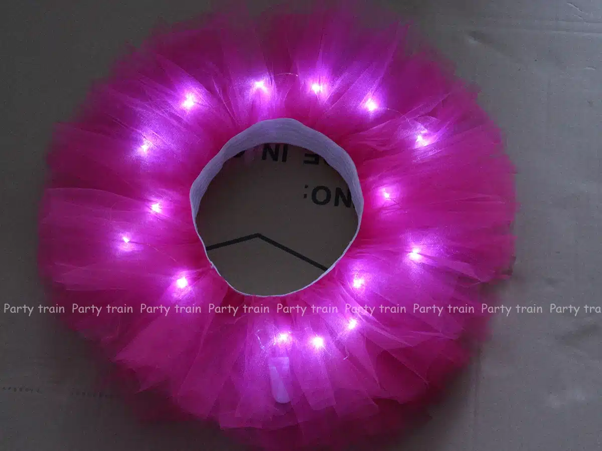 2018 Voile Solid Organza Fashion Dance Led Tutu Mini Skirt Up Neon Fancy Rainbow Costume Adult Light Corset Saia 22