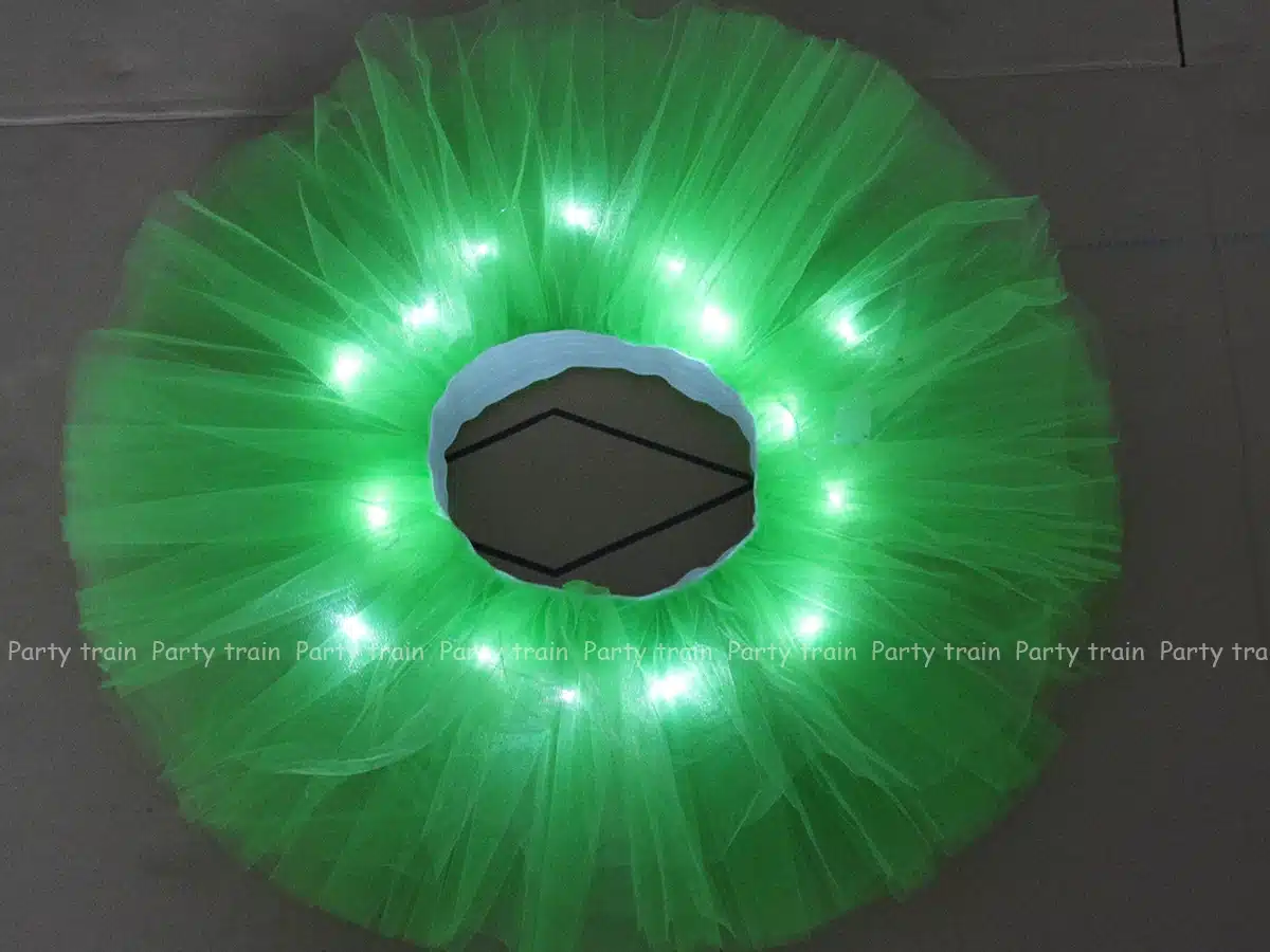 2018 Voile Solid Organza Fashion Dance Led Tutu Mini Skirt Up Neon Fancy Rainbow Costume Adult Light Corset Saia 25