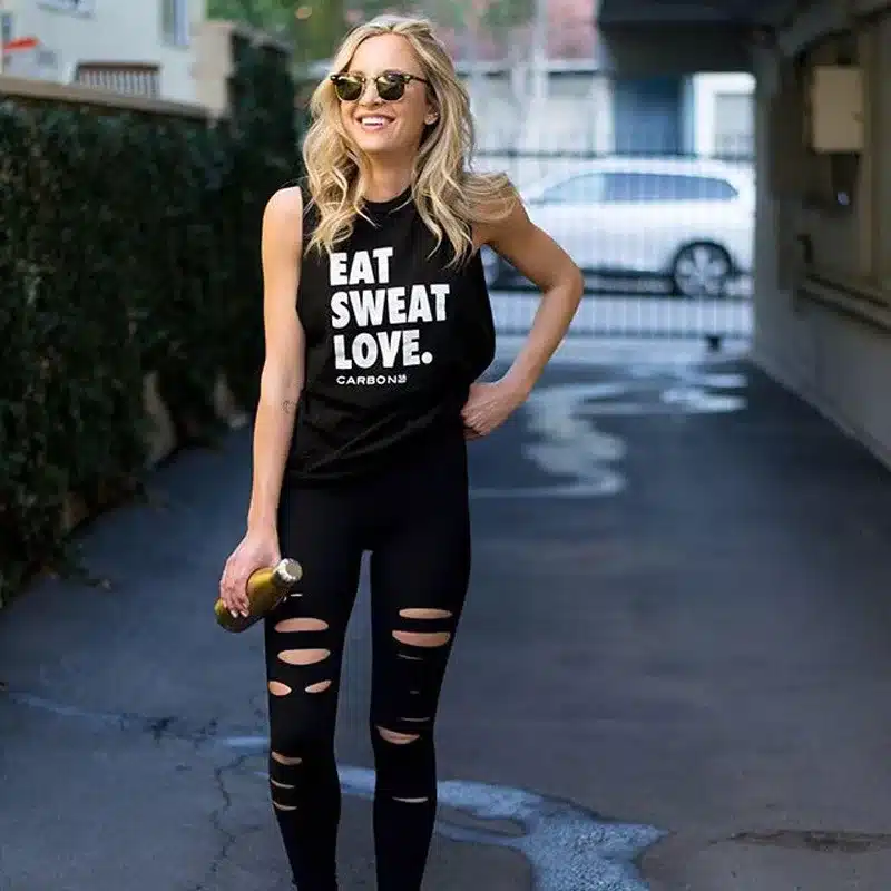 GERTU 2018 New Hollow Hole Sexy Women Sporting Leggings Fitness Gymming Black Pants Ladies High Waist Elastic Capris L 11