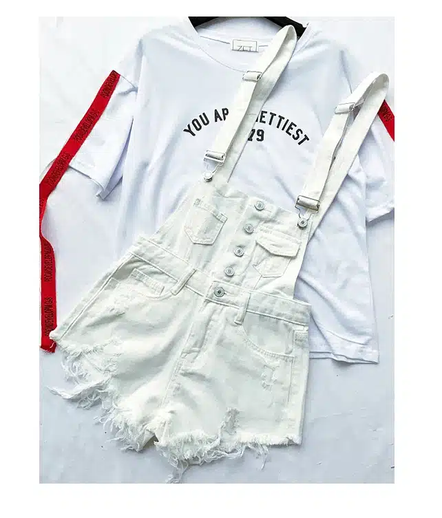2017 Hot Vogue Women Clothing Denim Playsuits Cotton Strap Rompers Shorts Loose Casual Overalls Shorts Rompers Female Playsuits 18