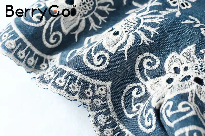 BerryGo Embroidery strap summer jumpsuit romper V neck zipper elegant jumpsuit women Floral playsuit 2017 sexy short overalls 20