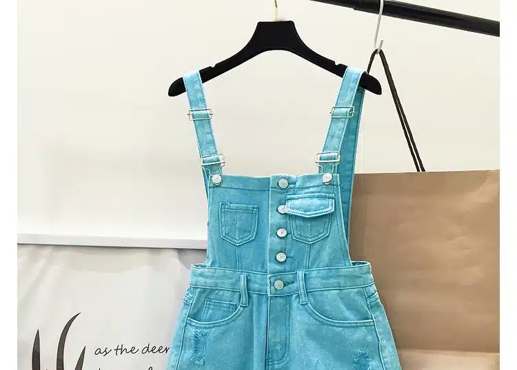 2017 New Women Brand Clothing Fashion Denim Playsuits Cotton Strap Rompers Shorts Loose Casual Overalls Shorts Female Playsuits 13