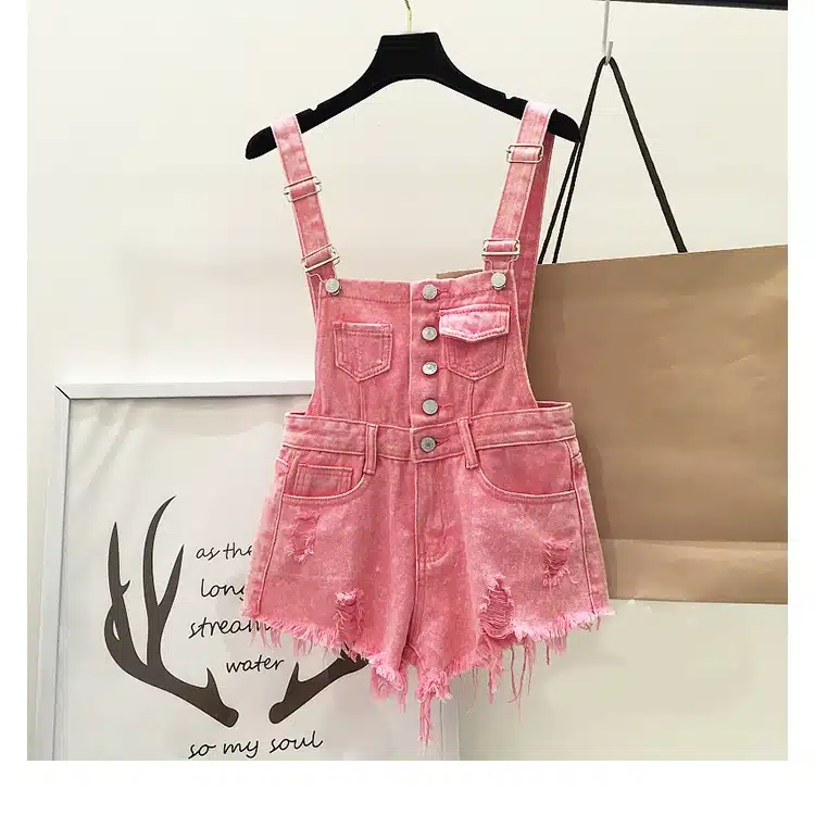 2017 New Women Brand Clothing Fashion Denim Playsuits Cotton Strap Rompers Shorts Loose Casual Overalls Shorts Female Playsuits 14