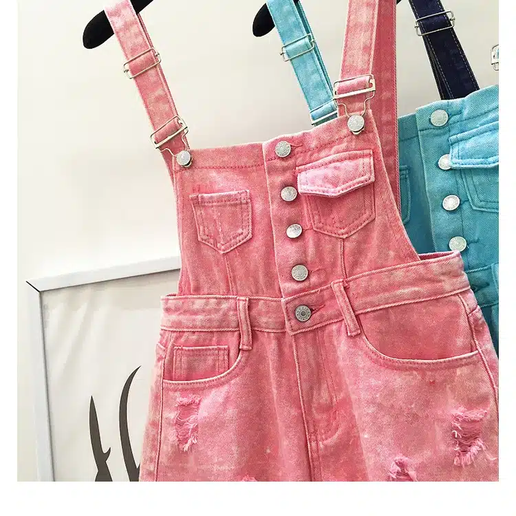2017 New Women Brand Clothing Fashion Denim Playsuits Cotton Strap Rompers Shorts Loose Casual Overalls Shorts Female Playsuits 17