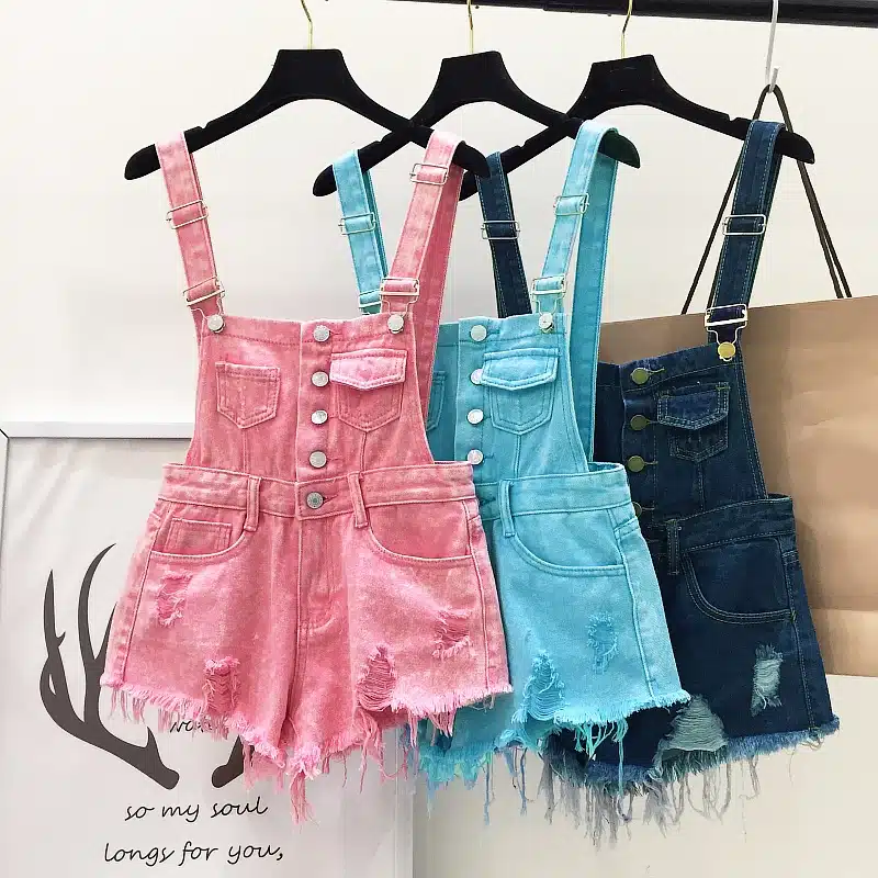 2017 New Women Brand Clothing Fashion Denim Playsuits Cotton Strap Rompers Shorts Loose Casual Overalls Shorts Female Playsuits 20