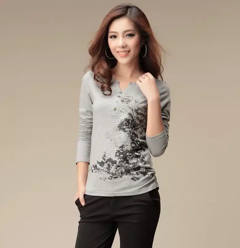 Tee Shirt Femme Graphic Tees Women Tshirt Womens Tops Fashion 2018 Cotton T Shirt Printed T-shirt Long Sleeve Camisetas Mujer 12