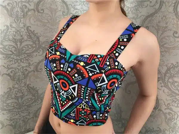 2017 Sexy Crop Top Floral Bustier Cropped Feminino Women's Tanks Top Fitness Strappy Bra Plaid Tank Top Female Camis Short Vest 22