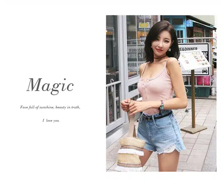 Slim Sexy V-Neck Sleeveles Summer 2017 Solid Button Cotton T-Shirt Women Tees Camisole Vest Casual Womens Tops Woman Haut Femme 19