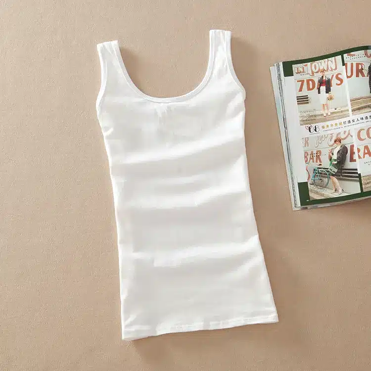 New Arrival Women Fashion Summer casual Solid Cotton Sleeveless Vest Tank Tops t shirt Candy Color Basic Crop Bustier Top Women 11