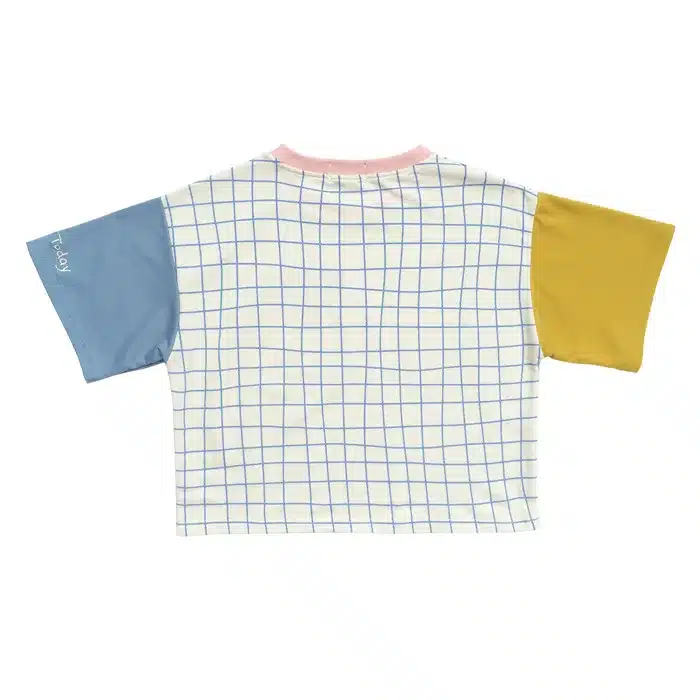Merry Pretty New Summer Women Letter Embroidery Plaid t shirt Fashion Patchwork Design T shirts Short Sleeve Casual Cotton Tops 22