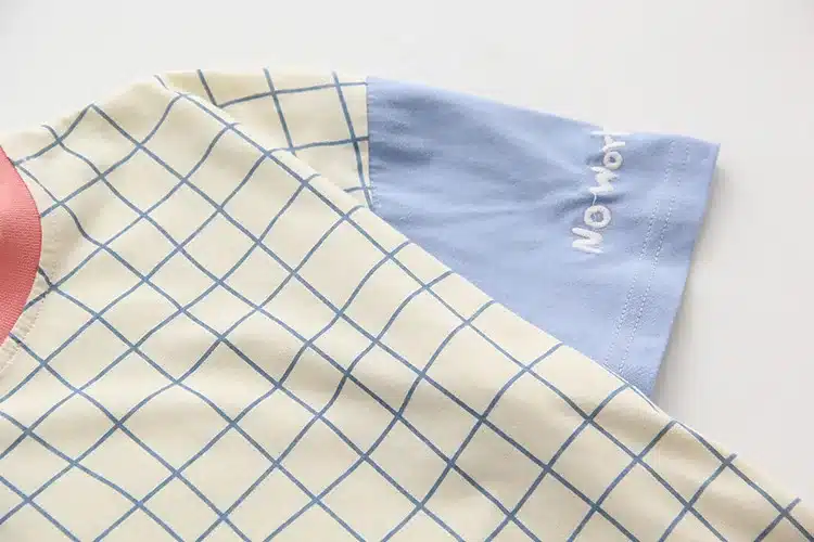Merry Pretty New Summer Women Letter Embroidery Plaid t shirt Fashion Patchwork Design T shirts Short Sleeve Casual Cotton Tops 25