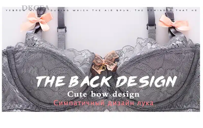 Fashion Sexy Bra Sets Plus Size C D Cup Thin Cotton Underwear Women Set Lace Comfortable Brassiere Gray Bras Embroidery Lingerie 11