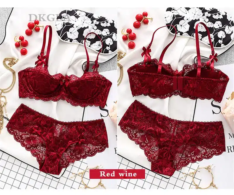 Fashion Sexy Bra Sets Plus Size C D Cup Thin Cotton Underwear Women Set Lace Comfortable Brassiere Gray Bras Embroidery Lingerie 19