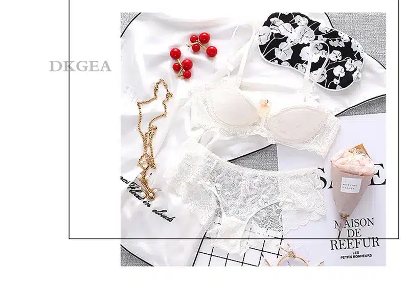 Fashion Sexy Bra Sets Plus Size C D Cup Thin Cotton Underwear Women Set Lace Comfortable Brassiere Gray Bras Embroidery Lingerie 21